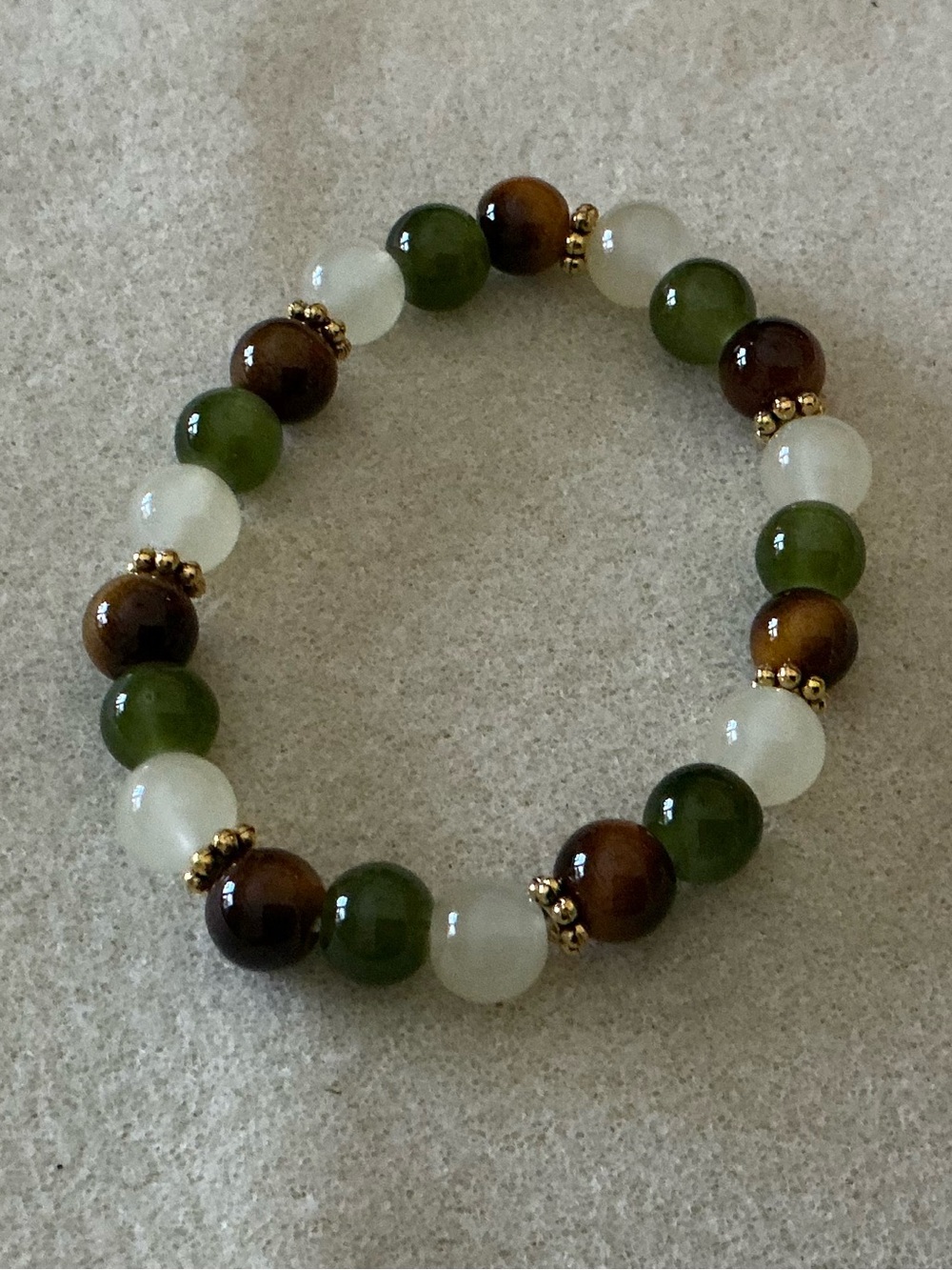 Multi colored Beaded stone Stretch Bracelet